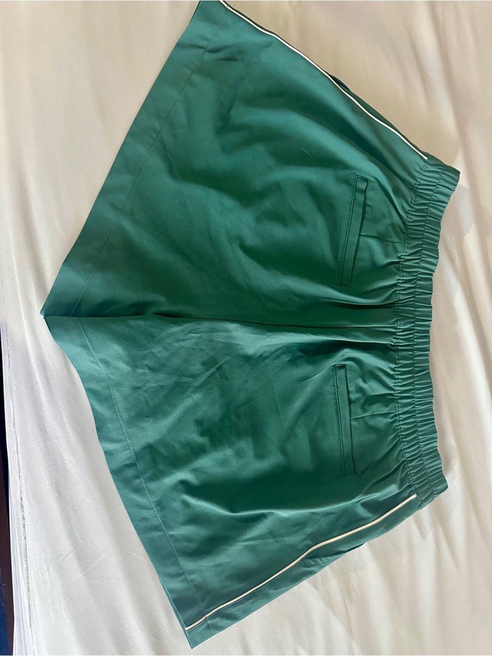 All in Motion Teal Green Pull-On Shorts with White Trim